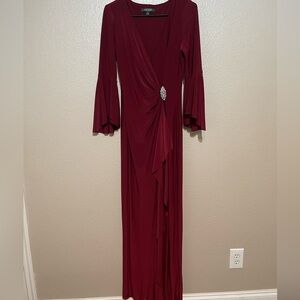 Ralph Lauren Burgundy Long Sleeve Dress